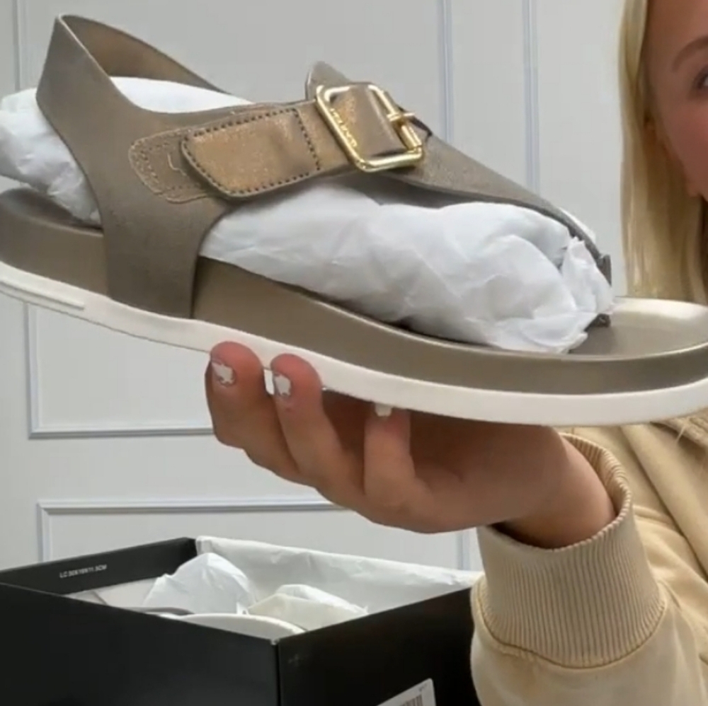 Gold Buckle Sandals - Picture 2 of 2